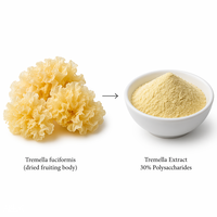 LCHBIO Fabriek Bulk Tremella Fuciformis Extract 30% Polysacchariden UV Vruchtvormende Lichaamspoeder Gezondheidsvoeding Kwaliteit Oplosmiddel Extractie