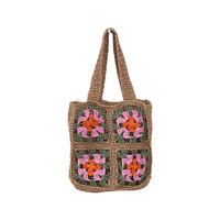 Nouveau Sac de Plage 2025 en Tissu Creux à Bandoulière Unique, Grande Capacité, Sac Bandoulière Floral pour Femme, Sac à Main Polyvalent Style Occidental