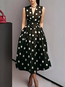 Abiti Senza Maniche a Pois all'Ingrosso da Europa e America, Vestiti Vintage, Abiti da Sera e Abiti da Cerimonia - Product Image 6