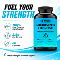 Capsules de Créatine Monohydrate Micronisée OEM 2,5g par Portion Nutrition Sportive Force Musculaire et Performance