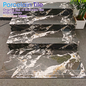 Azulejo de Porcelana con Efecto Mármol Gris Oscuro para Escaleras, 10 mm de Grosor, Resistente al Desgaste, Tamaños Personalizados, para Casas, Hoteles, Villas y Penthouses - Product Image 5