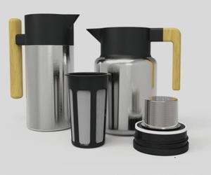 Cafetière portable en acier inoxydable à double paroi de 1,5 L pour infusion à froid personnalisée avec élément filtrant et laque de pulvérisation - Product Image 5