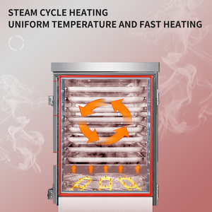 YITIAN Machine commerciale à vapeur de riz à gaz à 12 plateaux en acier inoxydable chariot de banquet avec buffet chauffé pour la restauration à la vapeur - Product Image 2