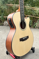 Aiersi Brand High Quality Handmade Wholesale Spruce Top Mahogany Body Steel String Instrument Electric Acoustic Guitar for Sale
