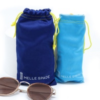 Pochette porte-lunettes de lecture en microfibre PET recyclé écologique et sac étui à lunettes avec deux cordons Logo personnalisé