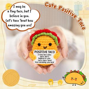 Mini taco positivo emoción inspirado pepinillo pato patata hecho a mano lindo escritorio decoración ganchillo animales para papá cumpleaños regalo <span class=keywords><strong>de</strong></span> Navidad - Product Image 3