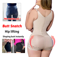 Body de forme amincissante avec étiquette ouverte à l'entrejambe Vêtements de forme haute compression BBL Stage 2 Gaines postopératoires Broderie Lève-fesses respirant