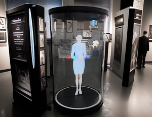 75インチの人間のサイズのデジタルディスプレイ裸眼<span class=keywords><strong>3D</strong></span>ホログラム仮想AIロボットディスプレイホログラフィック展示博物館ディスプレイデバイス - Product Image 1