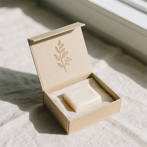 Scatola di Cartone Ecologica Marrone Personalizzata con Logo, Chiusura Magnetica, per Cosmetici, Profumi e Saponi - Product Image 4