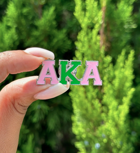 Broche de Sororidad Griega con Pedrería AKA, Esmalte Duro, Pin de Solapa <span class=keywords><strong>para</strong></span> Presidente de Capítulo, Votación, Cristal Rosa y Verde, Pin de Hermanas Bonitas - Product Image 2
