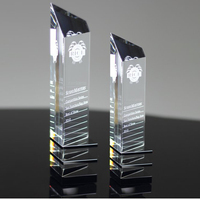 Trophée en cristal minimaliste en forme d'avion pour les récompenses d'aviation et de performance d'entreprise
