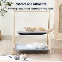 Lit-hamac Premium Choice pour chat 26 \ "L X 21 \" W X 32 \ "H Bois solide Confort ultime pour les chats d'intérieur Lavable