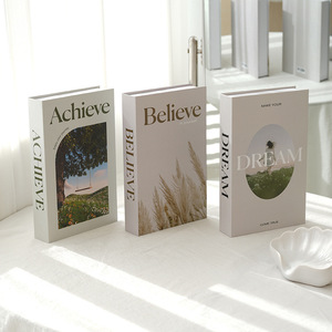 Libri decorativi artificiali letterari semplici nella <span class=keywords><strong>rivista</strong></span> di fotografia alimentare di moda sfondo custodia rigida in cartone fatta <span class=keywords><strong>arte</strong></span> - Product Image 2