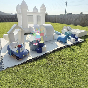 Aire de jeux intérieure pour enfants <span class=keywords><strong>XL</strong></span>, <span class=keywords><strong>piscine</strong></span> à balles blanche, château gonflable arc-en-ciel, équipement de jeu souple, ensemble complet - Product Image 5