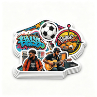 Autocollants de culture urbaine Haoxuan, vinyle PVC blanc, graphiques de graffitis, de football, de musique et de personnages, haute saturation, brillants, imperméables