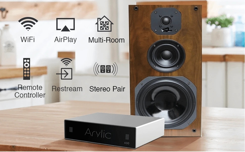 Arylic A50+ 50Wx2 Wifi BT Stereo Hi-res Class D Music Receiver Wireless USB Stereo Audio Amplifier for Multi-room Audio Control · image 6