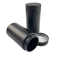 Bouteille en verre noir mat de haute qualité de 1 à 16oz ronde avec bouchons à l'épreuve des enfants utilisés pour les fleurs séchées, les bonbons et les plantes