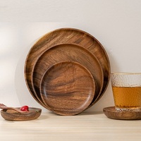 Restaurants Africain Grand Petit Rond Chêne Acacia Bois Plat Bureau Noms Teck Sushi Nourriture Assiette Plateau Assiettes En Bois Pour La Nourriture