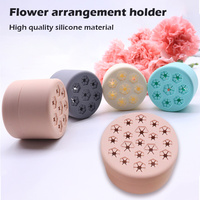Soporte de ramo de flores reutilizable de tamaño ajustable, estante de tallo de flor giratorio, arreglo de tallo de flor en espiral de silicona