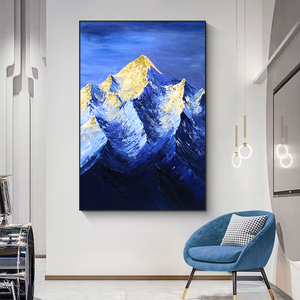 Le <span class=keywords><strong>Pareti</strong></span> del Soggiorno Sono Decorate <span class=keywords><strong>con</strong></span> Grandi Opere d'Arte Dipinte a Mano, Arte Murale 3D Originale in Foglia d'Oro Realizzata a Mano, Dipinti a Olio - Product Image 1