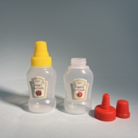 Bouteille en plastique PE souple transparente de 23 ml, pratique, avec bouchon à presser pour sauce, salade, barbecue, bento
