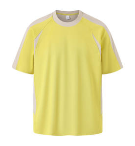 240 Gramos 7A Antimicrobial Cool-Tech Camiseta de cuello redondo con paneles de algodón de secado rápido-Top informal de manga corta de dos tonos para hombres - Product Image 4