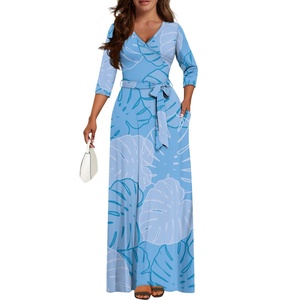 Producto de tendencia personalizado Estilo Hawaiano estampado de aves marinas para mujer vestidos <span class=keywords><strong>maxi</strong></span> de talla grande elegantes vestidos casuales para mujer imprimir a pedido - Product Image 4