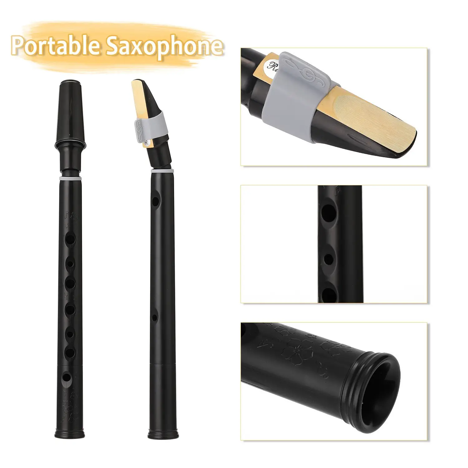Saxophone de poche noir de haute qualité, Mini, Portable, petit Saxophone avec sac de transport, Instrument de coupe en bois