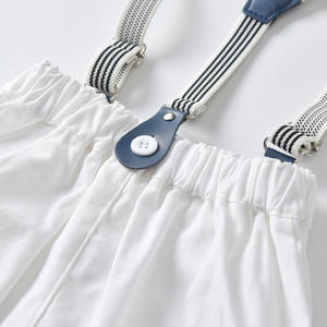 Vêtements personnalisés en coton pour garçons, costume formel pour l'été, vêtements pour bébés garçons, <span class=keywords><strong>short</strong></span> et haut, bretelles avec nœud papillon - Product Image 6