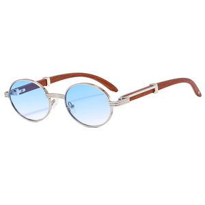 Venta al por mayor 2025 <span class=keywords><strong>Vogue</strong></span> diseñador gafas de sol para los hombres logotipo personalizado Ins Classic Retro Shades UV400 <span class=keywords><strong>lentes</strong></span> de lujo marco de madera dorada - Product Image 3