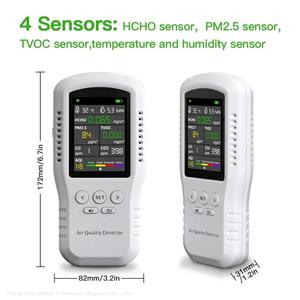 เครื่องวัดคุณภาพอากาศ <span class=keywords><strong>T</strong></span>-Z01 Pro 8 in 1 ตรวจจับ TVOC HCHO PM2.5 CO <span class=keywords><strong>CO2</strong></span> AQI แบบพกพาและตั้งโต๊ะ ลดราคาพิเศษ - Product Image 2