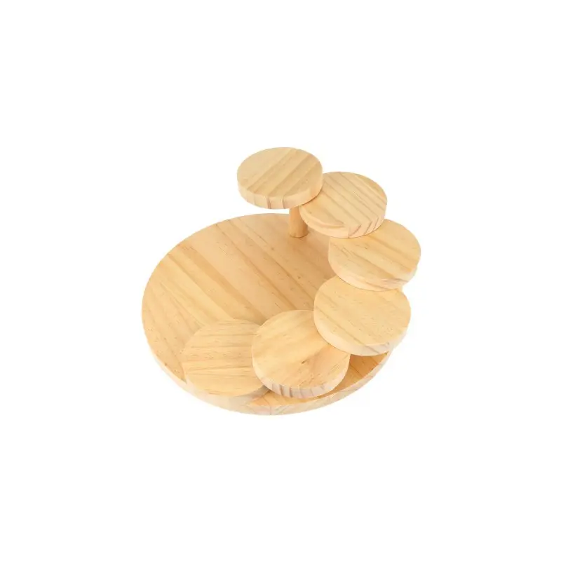 Tappetino per Sushi in bambù Design per scale rotanti stile giapponese pesce crudo vassoio di servizio in legno per Sushi vassoio circolare in legno