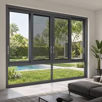 Ventanas Corredizas Horizontales de Aleación de Aluminio de Alta Calidad, Insonorizadas, con Mosquitera Plegable de Acero Inoxidable para Sala de Estar