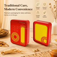 Boîte en métal rectangulaire personnalisée JYB pour compléments alimentaires, avec couvercle à charnière de qualité alimentaire, pour pilules et capsules