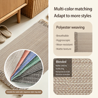 Tapis de salle de bain en mélange de polyester et de coton, tissé à franges, séchage rapide, absorbant, antidérapant, doux, lavable en machine, pour entrée
