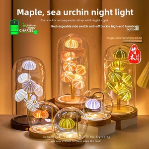 Lámpara Nocturna Recargable de Cristal con Forma de Erizo de Mar - Lista para Usar, Regalo para Niñas en Cumpleaños, San Valentín y Festival Qixi - Product Image 3