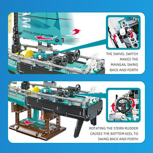 Giáo dục gạch thuyền buồm Mô hình tàu tự làm tàu chiến quân sự thủ công trang trí khối xây dựng thiết lập cho trẻ em món quà giáng sinh - Product Image 6
