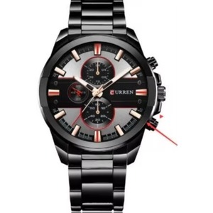 Montre sport multifonction pour homme, quartz, bracelet classique en acier inoxydable, chronographe, résistante à l'eau 30M, montre-bracelet décontractée pour affaires - Product Image 5