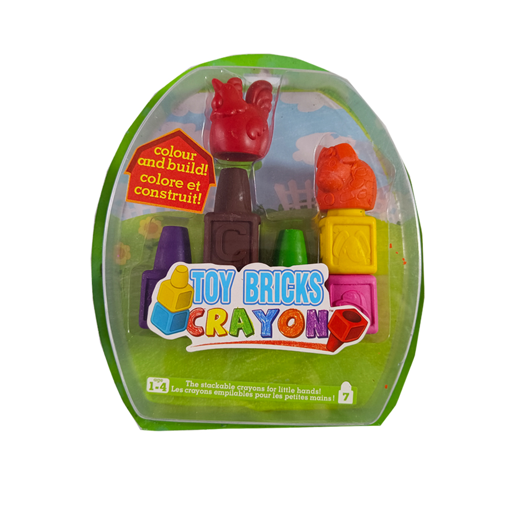 Цветные строительные животные, пластиковые мелки, Обучающие игрушки, кирпичи, набор нетоксичных детских карандашей