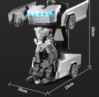 Coche de Control Remoto 2.4G, Juguete RC, Transformación con una Sola Tecla, Coche Robot con Luz, Rotación de 360 Grados