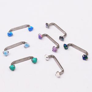 Bijoux de piercing Gaby Titanium Christina en forme de <span class=keywords><strong>L</strong></span> avec disques d'<span class=keywords><strong>opale</strong></span>, bijoux de piercing corporel - Product Image 6