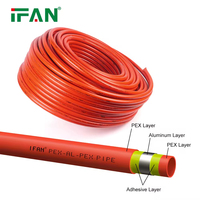 IFAN - Muestra Gratuita de Materiales de Plomería para Agua, Tubería Compuesta PEX Al PEX Roja de 100 Metros por Rollo