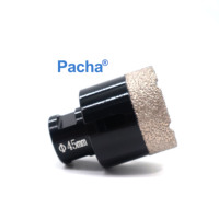 Scie cloche diamantée brasée Pacha Tool PD-1 en marbre noir, filetage M14/M10, tige hexagonale 6mm 8mm, pour béton/verre, diamètre de travail 35mm