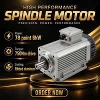Moteur à arbre AC 75 kW 1000 tr/min pour commande de machine-outil