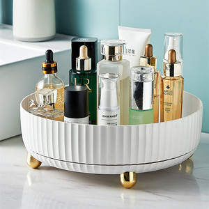 <strong>Rotating</strong> Plastic Multi-functional Seasoning Rack &amp; Storage <strong>Tray</strong> for Kitchen Desktop Cosmetic Use - Product Image 2