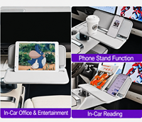 Table de bureau pour voiture, support pour ordinateur portable, porte-gobelet, pliable, portable, bureau mobile, en alliage d'aluminium, garantie 1 an, pour les navetteurs