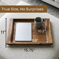 Plateau rectangulaire en bois pour table basse, ottoman, comptoir de cuisine - 15,7''x11''