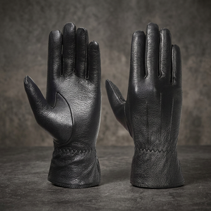 Guantes Deportivos Térmicos para Mujer, Accesorios de Moda al por Mayor, Negros Simples, para Fitness, Conducir al Aire Libre, Invierno, Algodón/Poliéster/Spandex - Product Image 2