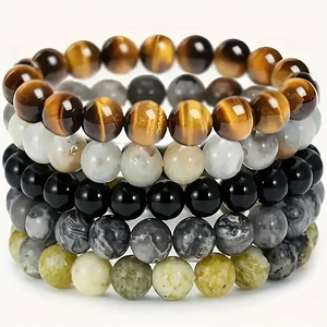 กำไลข้อมือพลอยธรรมชาติ8มม. <span class=keywords><strong>ส</strong></span>ำหรับผู้ชายผู้หญิงกำไลข้อมือ<span class=keywords><strong>ค</strong></span>ู่สำหรับโย<span class=keywords><strong>ค</strong></span>ะของขวัญกำไลข้อมือหินโมรา - Product Image 5