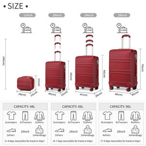 Free Shipping <strong>Tsa002</strong> <strong>Lock</strong> Suitcase Bags 20 24 Inch Plastic School Suit Cases New Spare Luggage Set of 3 for Travel Bag - Product Image 6